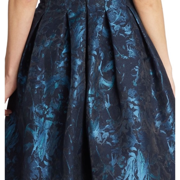 Vera Wang Fit-and-Flare Illusion Neck Dress - Picture 6 of 6